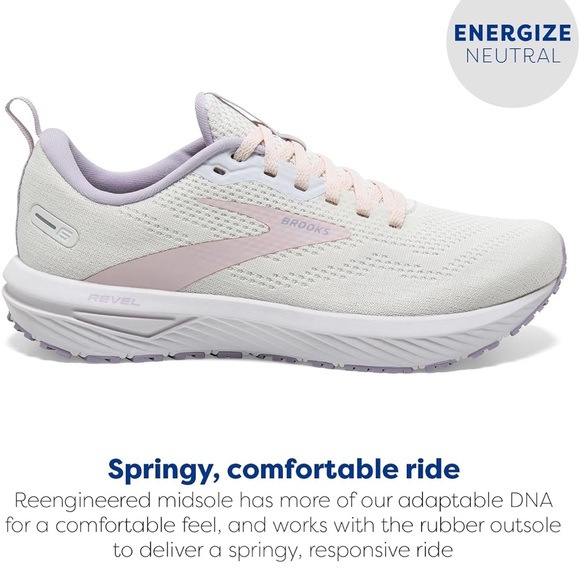 Brooks Revel 6 Marshmallow Pink and Purple - Picture 4 of 6